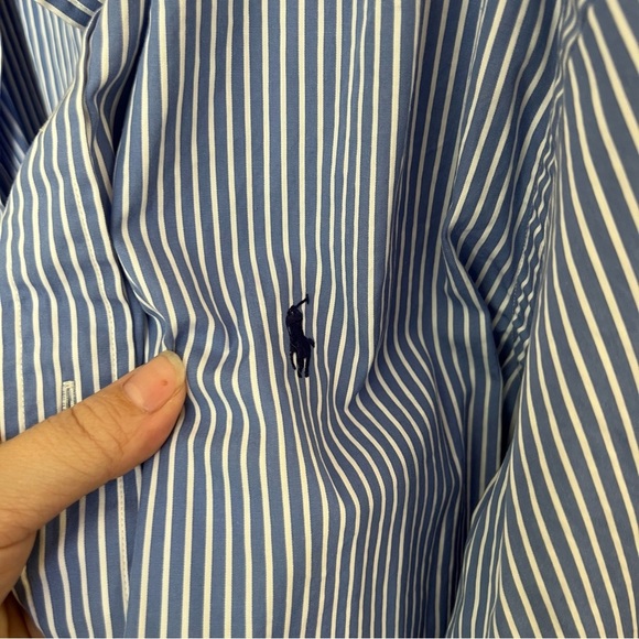 Ralph Lauren Blue and White Striped Shirt - Picture 2 of 6